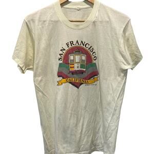 Vintage 80s San Francisco California Trolley 1985 Single Stitch Shirt Adult XL